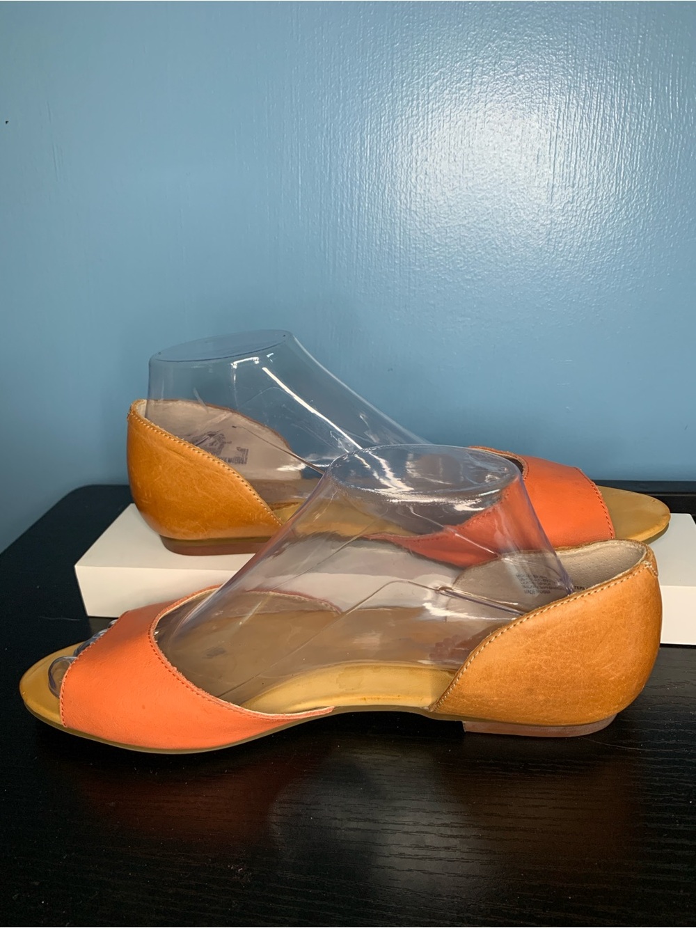 Latigo Mollee Orange/tan Open-Toe D'Orsay sandals
